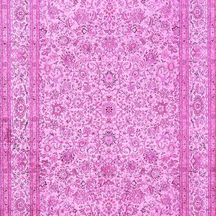 Machine Washable Persian Pink Traditional Rug, wshtr1002pnk