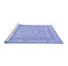 Sideview of Machine Washable Persian Blue Traditional Rug, wshtr1002blu