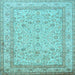 Square Persian Light Blue Traditional Rug, tr1002lblu