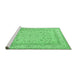 Sideview of Machine Washable Persian Emerald Green Traditional Area Rugs, wshtr1002emgrn