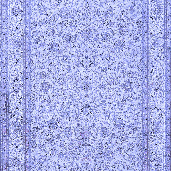 Machine Washable Persian Blue Traditional Rug, wshtr1002blu