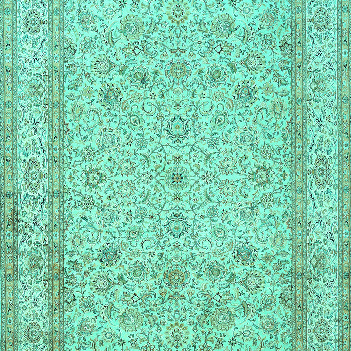 Machine Washable Persian Turquoise Traditional Area Rugs, wshtr1002turq