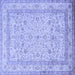 Square Persian Blue Traditional Rug, tr1002blu