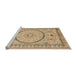 Sideview of Machine Washable Traditional Light Brown Rug, wshtr1003