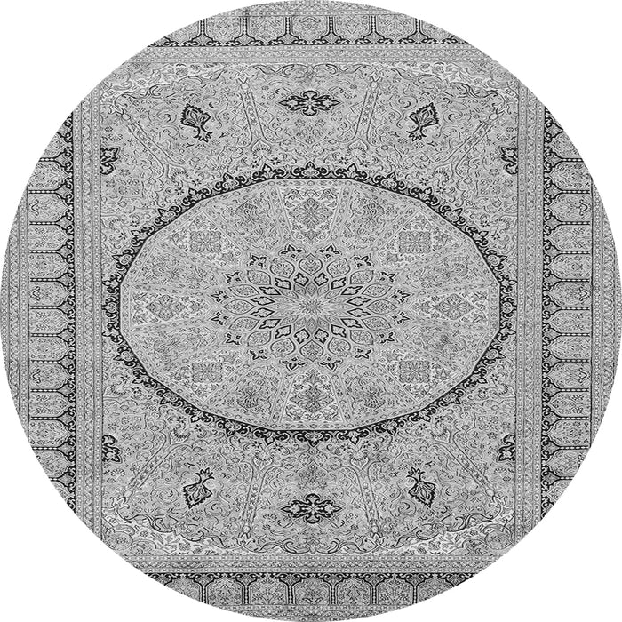 Square Medallion Gray Traditional Rug, tr1003gry