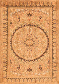 Medallion Orange Traditional Rug, tr1003org