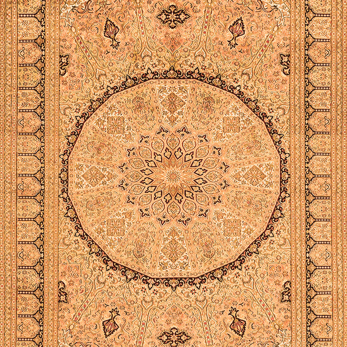 Medallion Orange Traditional Rug, tr1003org