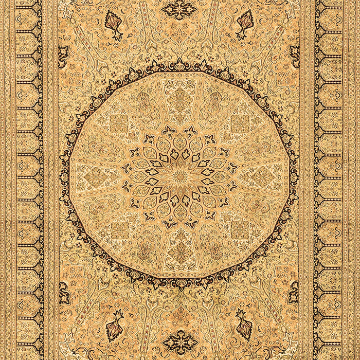 Machine Washable Medallion Brown Traditional Rug, wshtr1003brn