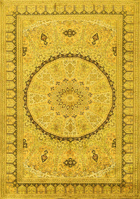 Medallion Yellow Traditional Rug, tr1003yw