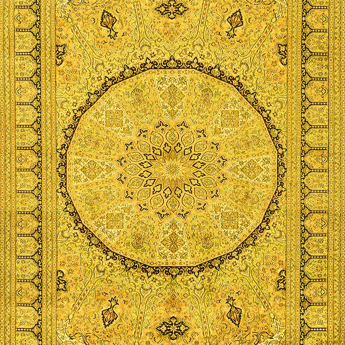 Medallion Yellow Traditional Rug, tr1003yw