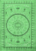 Medallion Emerald Green Traditional Rug, tr1003emgrn