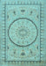 Medallion Light Blue Traditional Rug, tr1003lblu