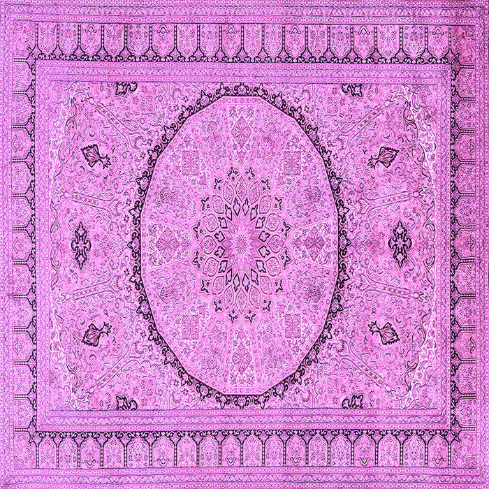 Square Medallion Purple Traditional Rug, tr1003pur
