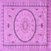 Square Medallion Purple Traditional Rug, tr1003pur