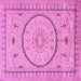 Square Medallion Pink Traditional Rug, tr1003pnk