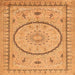 Serging Thickness of Medallion Orange Traditional Rug, tr1003org