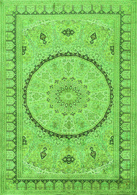 Medallion Green Traditional Rug, tr1003grn