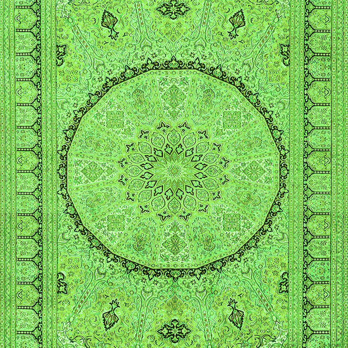 Medallion Green Traditional Rug, tr1003grn