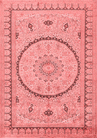 Medallion Red Traditional Rug, tr1003red