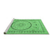 Sideview of Machine Washable Medallion Emerald Green Traditional Area Rugs, wshtr1003emgrn