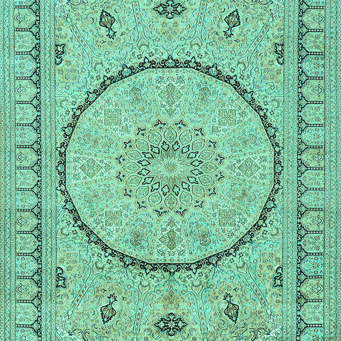 Medallion Turquoise Traditional Rug, tr1003turq