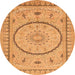 Square Medallion Orange Traditional Rug, tr1003org