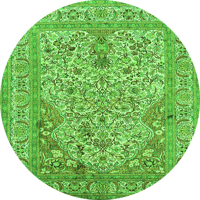 Square Persian Green Traditional Rug, tr1004grn