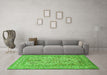 Machine Washable Persian Green Traditional Area Rugs in a Living Room,, wshtr1004grn