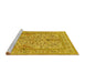 Sideview of Machine Washable Persian Yellow Traditional Rug, wshtr1004yw