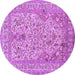 Round Persian Purple Traditional Rug, tr1004pur