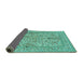 Sideview of Persian Turquoise Traditional Rug, tr1004turq