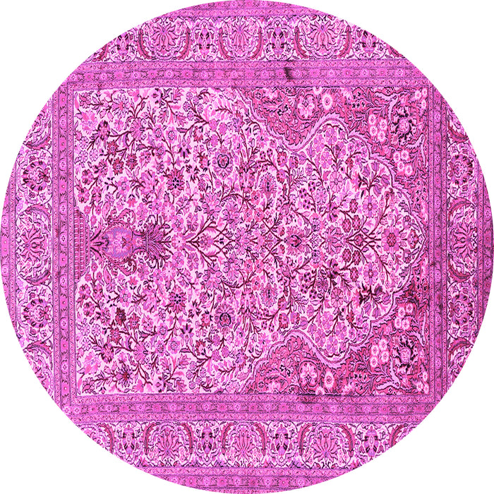 Round Persian Pink Traditional Rug, tr1004pnk