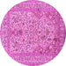 Round Persian Pink Traditional Rug, tr1004pnk