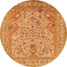 Square Persian Orange Traditional Rug, tr1004org