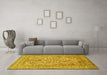 Machine Washable Persian Yellow Traditional Rug in a Living Room, wshtr1004yw