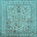 Square Persian Light Blue Traditional Rug, tr1004lblu