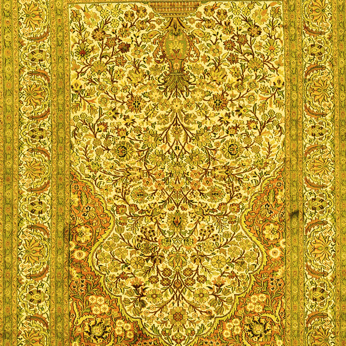 Machine Washable Persian Yellow Traditional Rug, wshtr1004yw