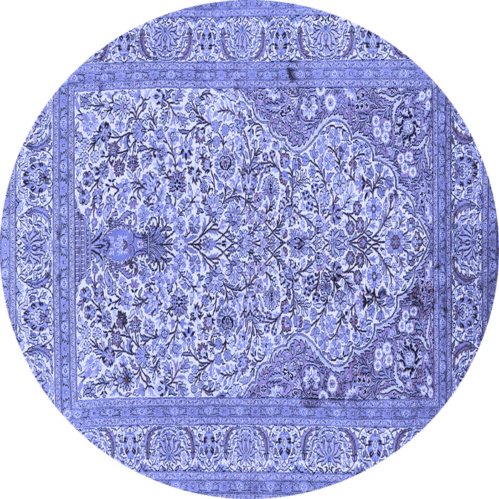 Round Persian Blue Traditional Rug, tr1004blu