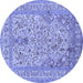 Round Persian Blue Traditional Rug, tr1004blu