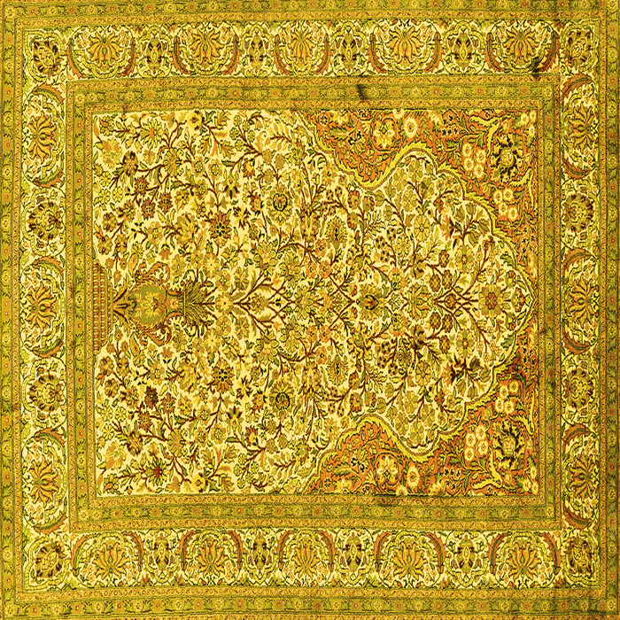 Square Persian Yellow Traditional Rug, tr1004yw