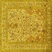 Square Persian Yellow Traditional Rug, tr1004yw