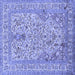 Square Persian Blue Traditional Rug, tr1004blu