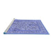 Sideview of Machine Washable Persian Blue Traditional Rug, wshtr1004blu