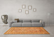 Machine Washable Persian Orange Traditional Area Rugs in a Living Room, wshtr1004org