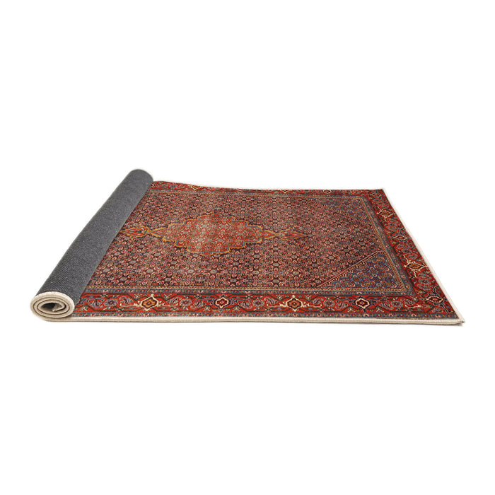 Sideview of Traditional Orange Salmon Pink Persian Rug, tr1005