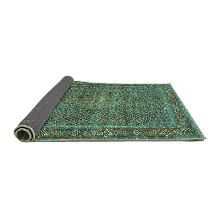 Sideview of Persian Turquoise Traditional Rug, tr1005turq