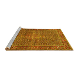 Sideview of Machine Washable Persian Yellow Traditional Rug, wshtr1005yw