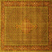 Square Persian Yellow Traditional Rug, tr1005yw