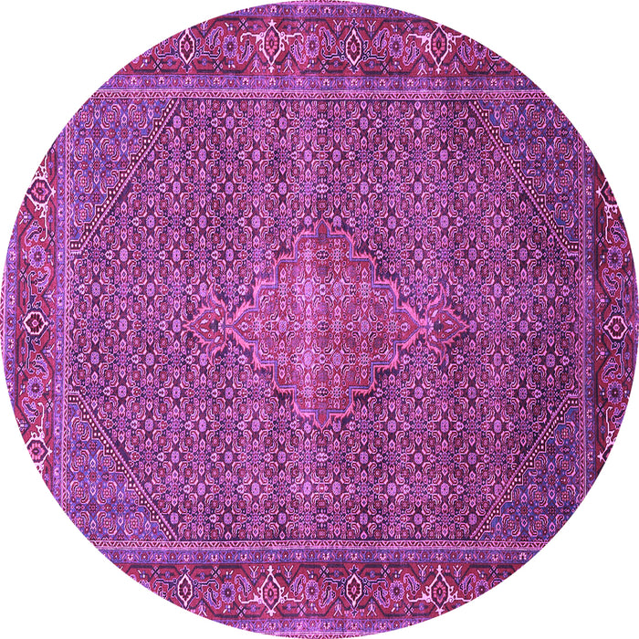 Round Machine Washable Persian Purple Traditional Area Rugs, wshtr1005pur