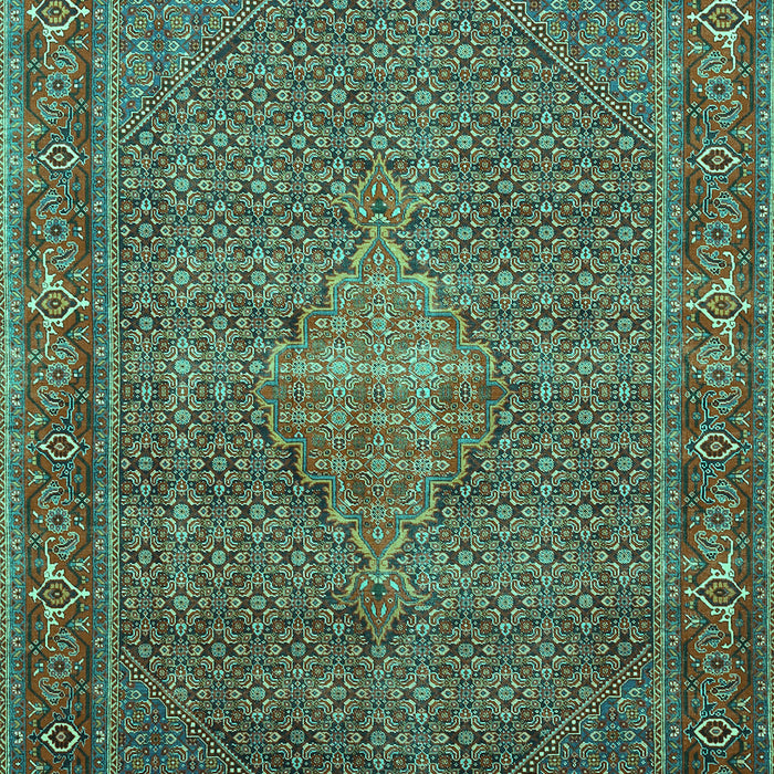 Machine Washable Persian Turquoise Traditional Area Rugs, wshtr1005turq